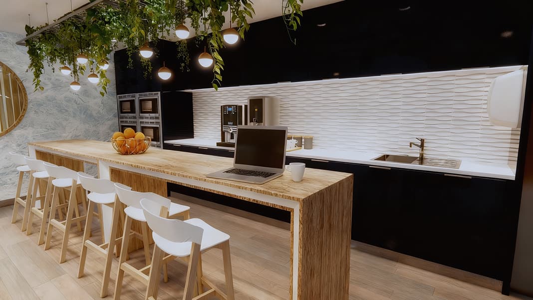 Modern kitchen and break room