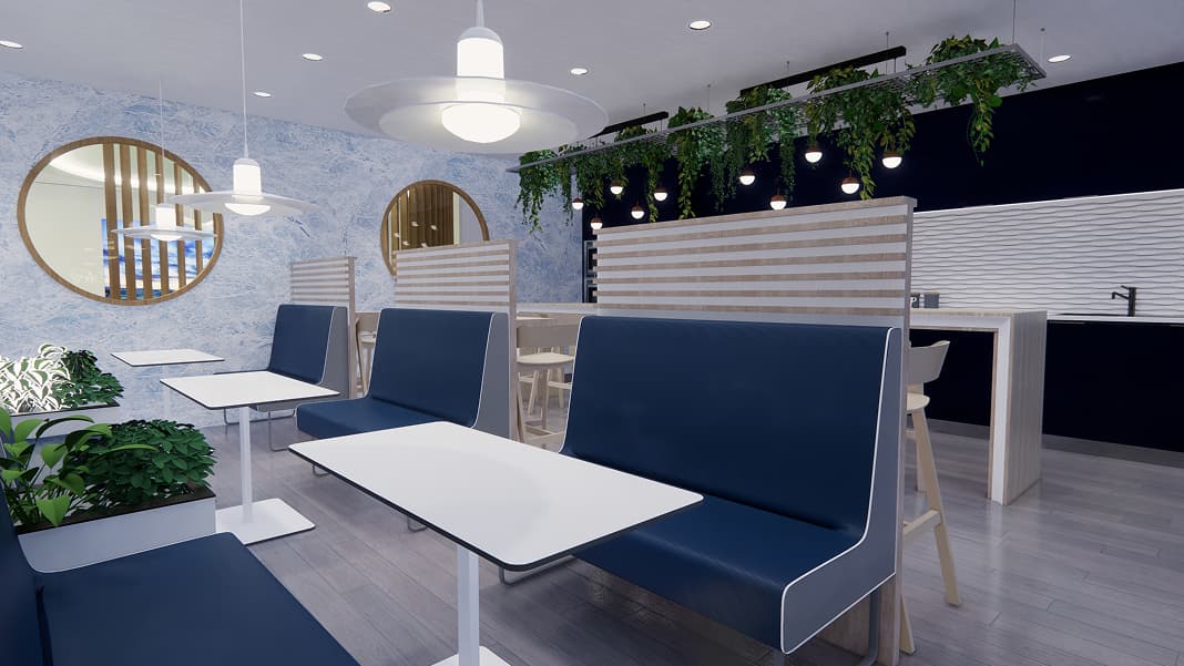 Modern office lobby and reception