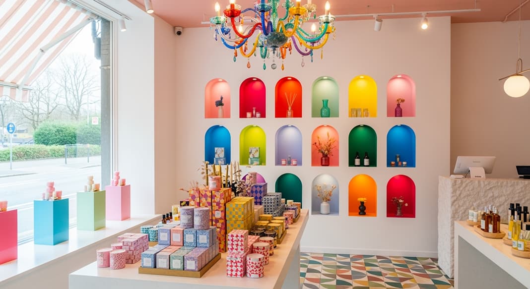 Colorful retail store interior